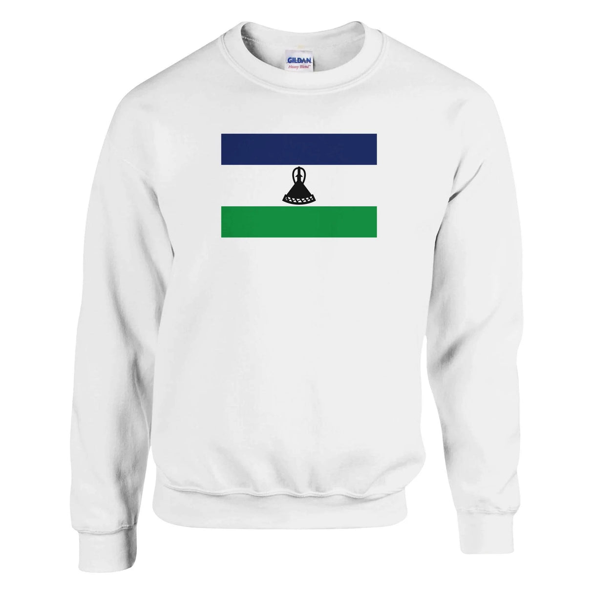 Sweat-shirt drapeau lesotho brodé coton mélangé doux