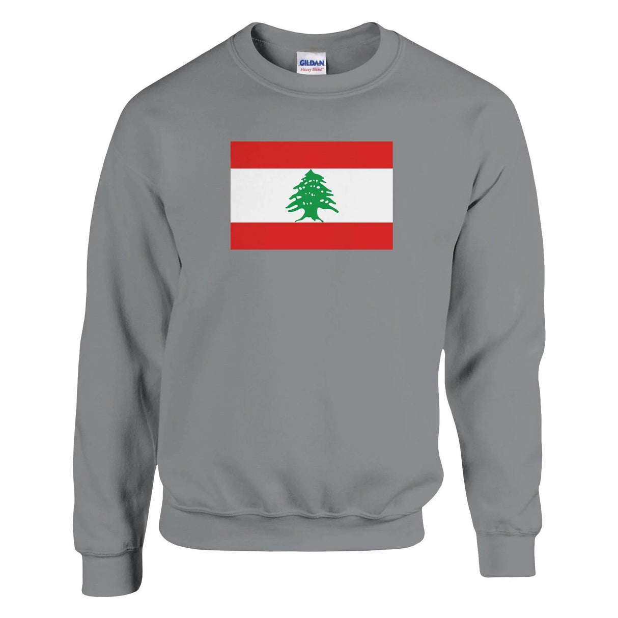 Sweat-shirt drapeau liban coton mélangé broderie douce
