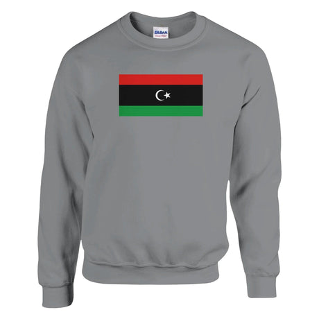 Sweat-shirt drapeau libye coton mélangé broderie douce