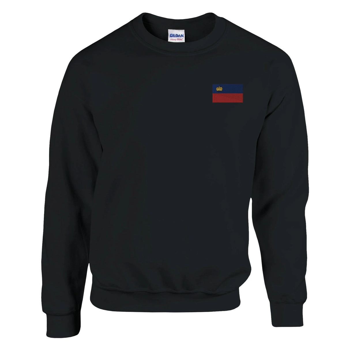 Sweat-shirt drapeau liechtenstein broderie coton mélangé