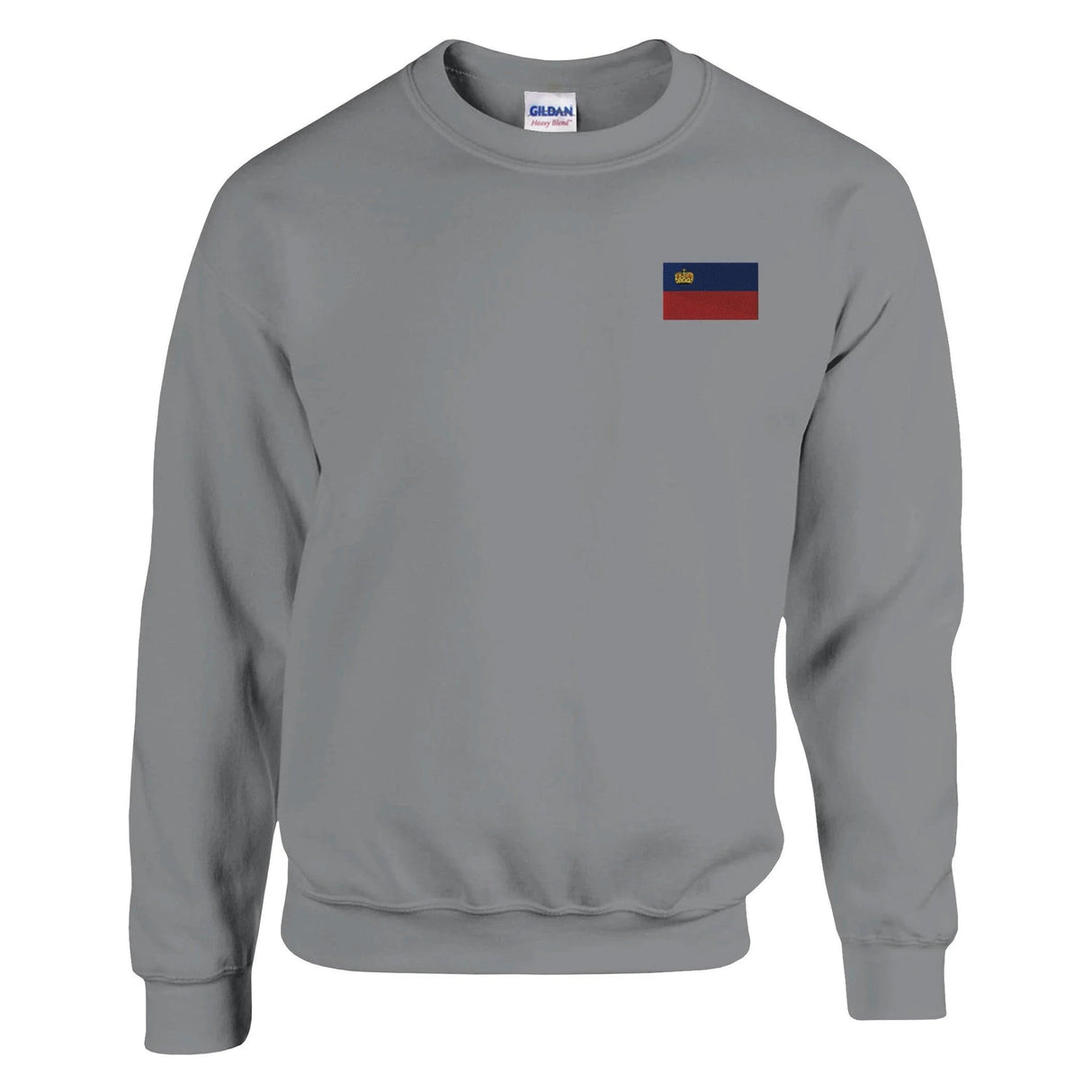 Sweat-shirt drapeau liechtenstein broderie coton mélangé