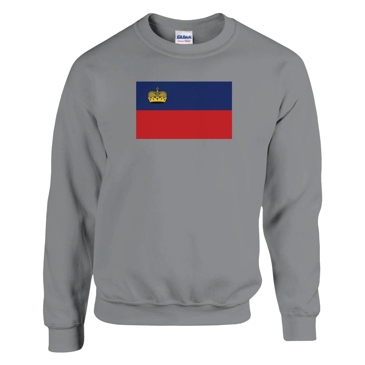 Sweat-shirt drapeau liechtenstein coton mélangé brodé