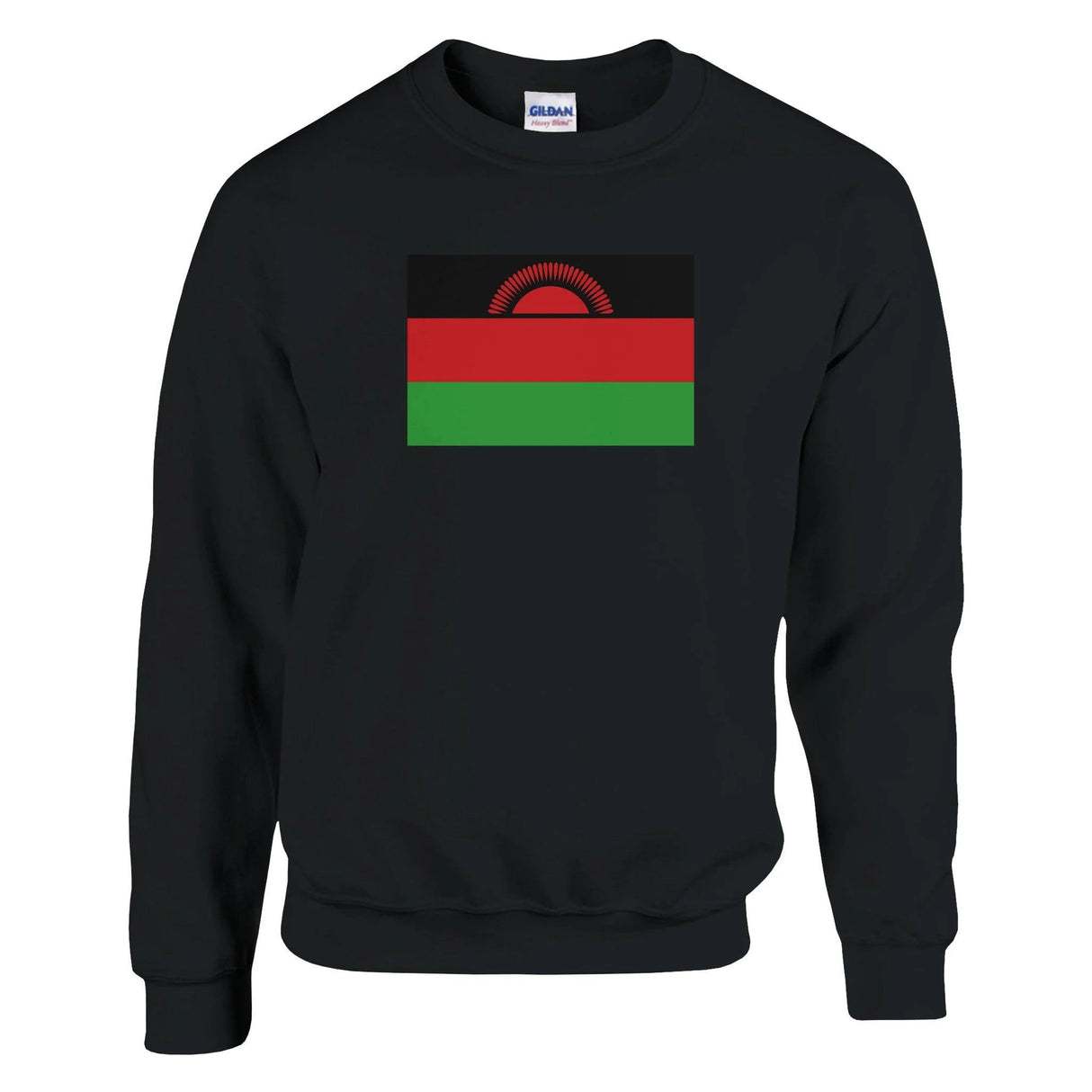 Sweat-shirt drapeau malawi coton mélangé broderie douce