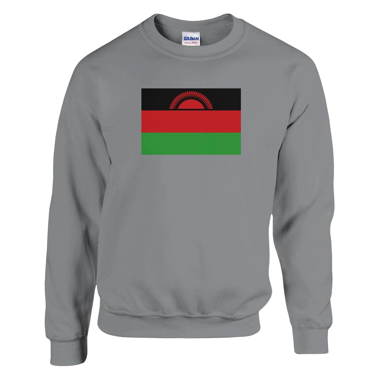 Sweat-shirt drapeau malawi coton mélangé broderie douce