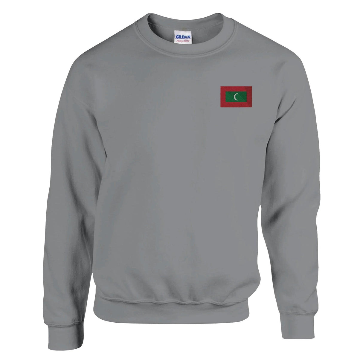 Sweat-shirt drapeau maldives broderie couleur coton mélangé