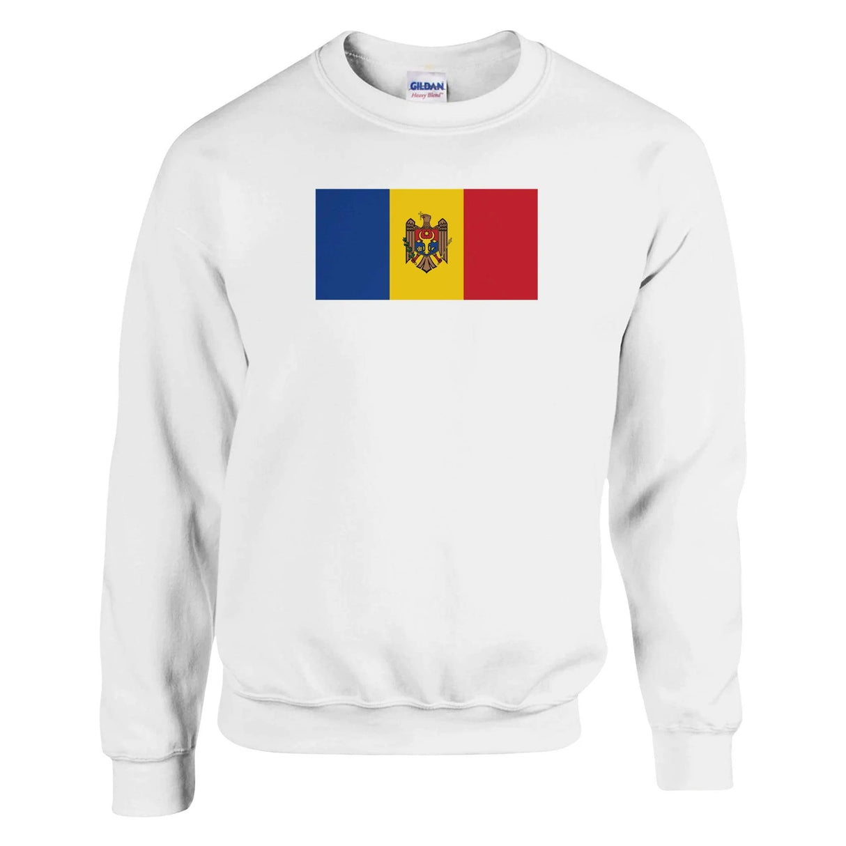 Sweat-shirt drapeau moldavie coton mélangé brodé doux