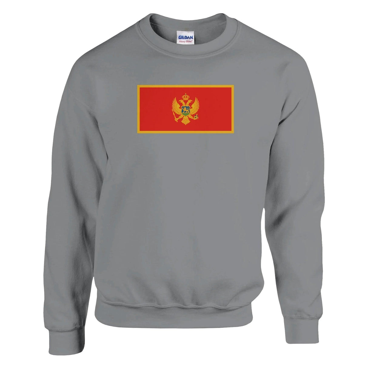 Sweat-shirt drapeau monténégro coton mélangé brodé