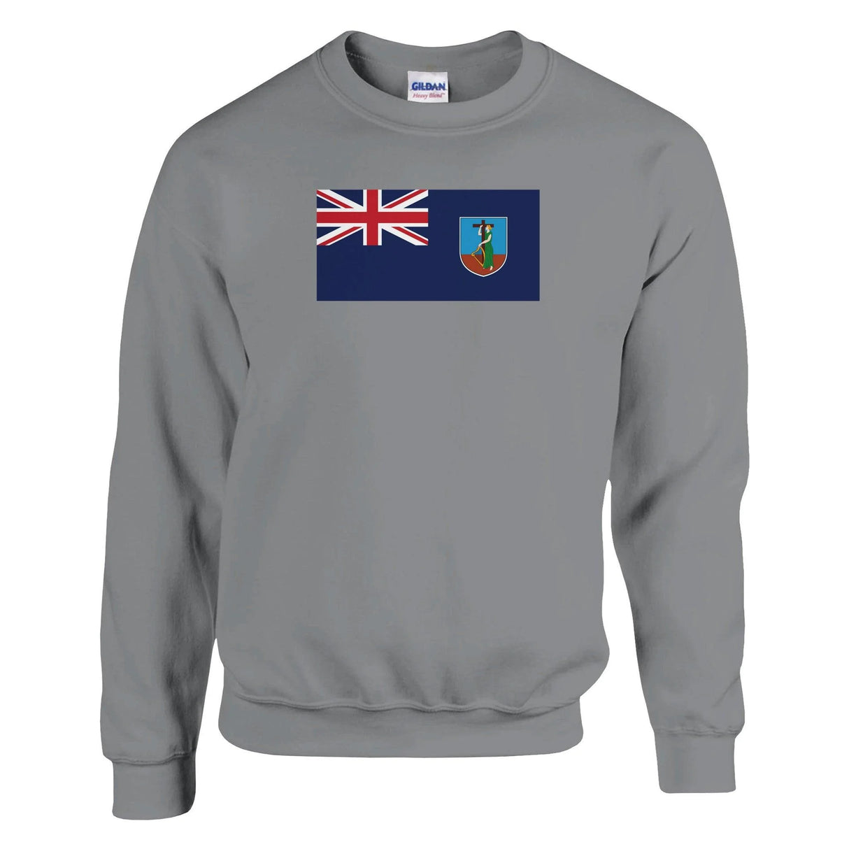 Sweat-shirt drapeau montserrat coton mélangé brodé doux