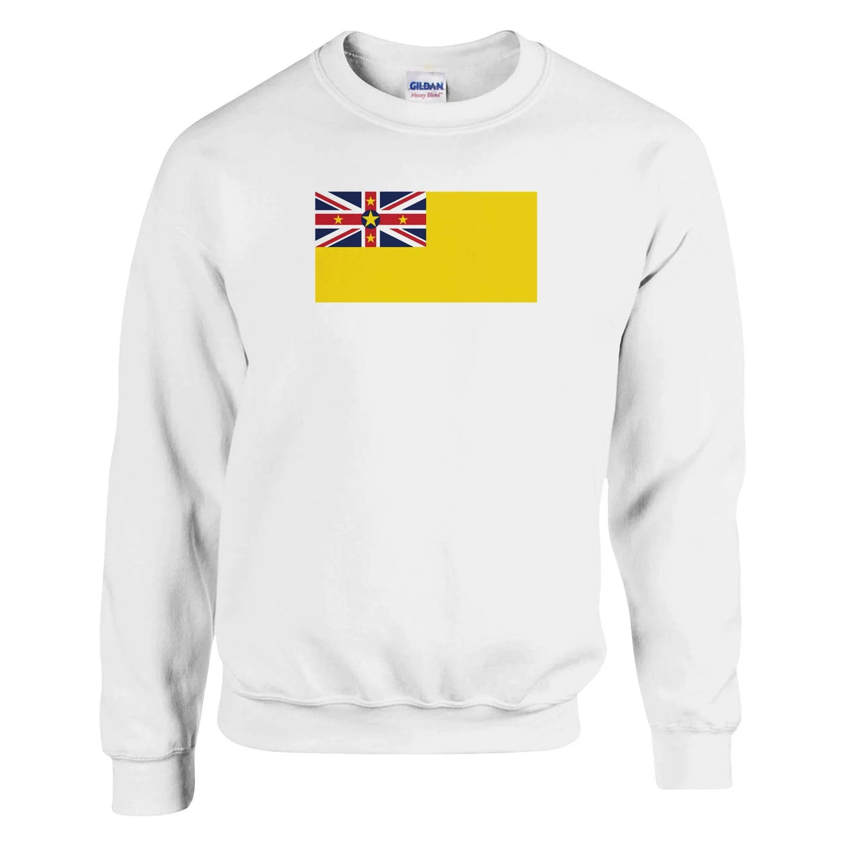 Sweat-shirt drapeau niue coton mélangé brodé confortable