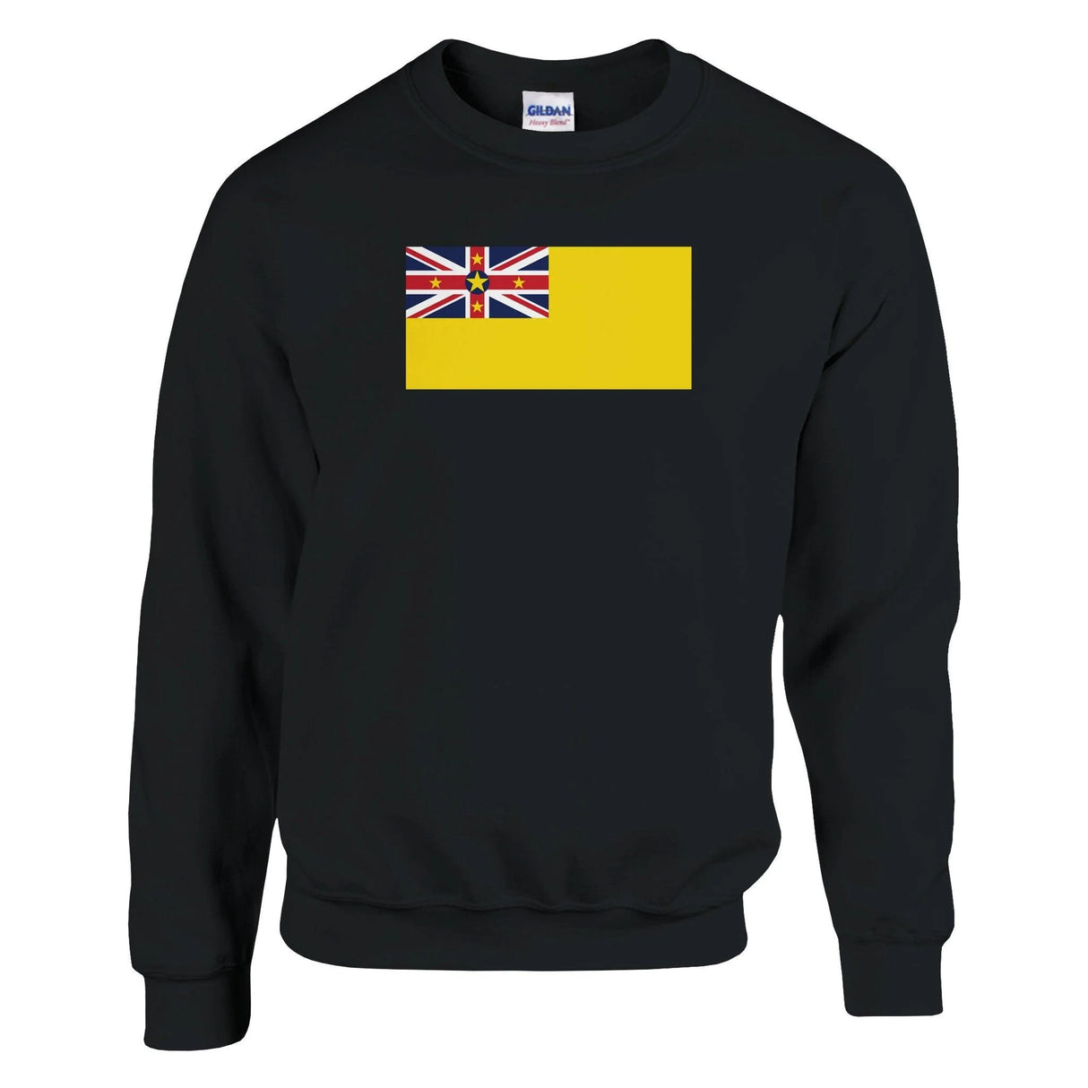 Sweat-shirt drapeau niue coton mélangé brodé confortable