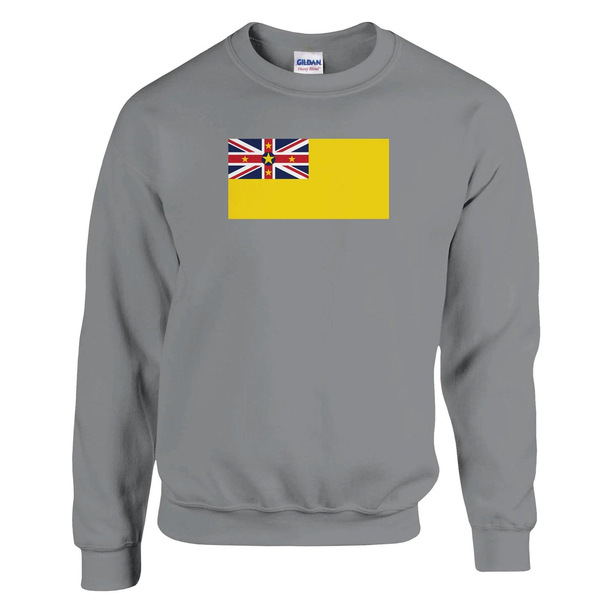 Sweat-shirt drapeau niue coton mélangé brodé confortable