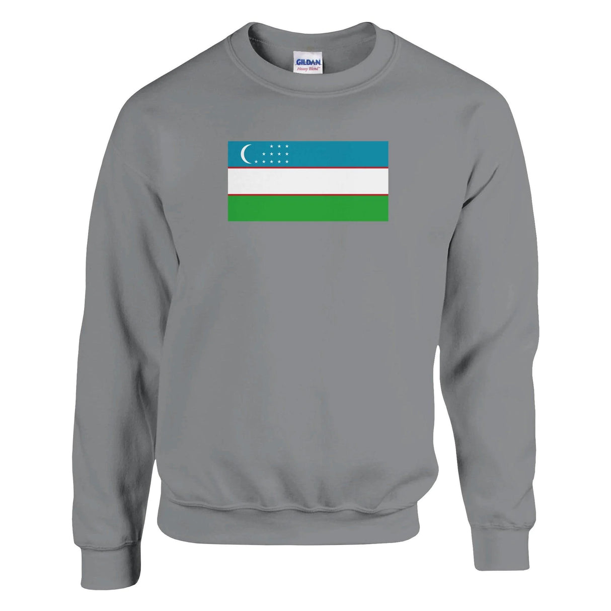 Sweat-shirt drapeau ouzbékistan coton mélangé imprimé