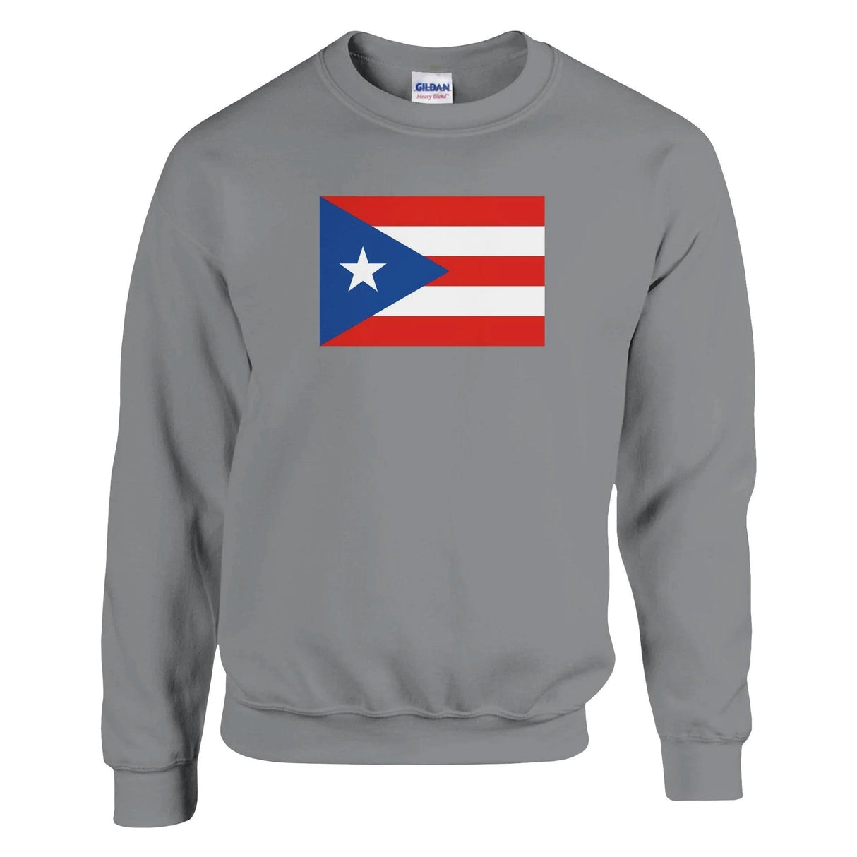 Sweat-shirt drapeau porto rico coton mélangé broderie