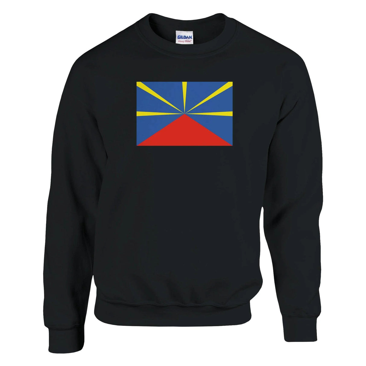 Sweat-shirt drapeau réunion coton mélangé brodé doux