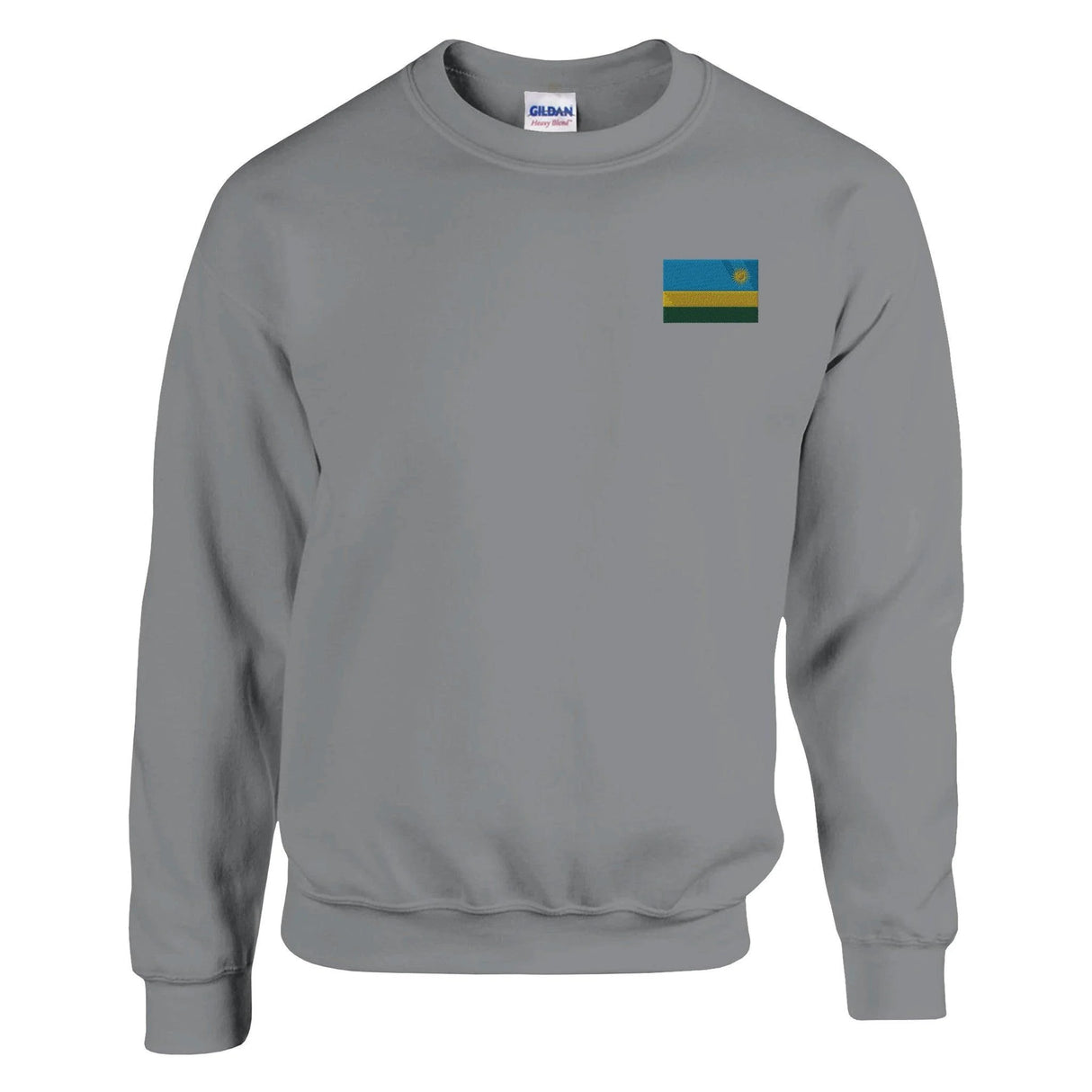Sweat-shirt drapeau rwanda broderie couleur coton mélangé