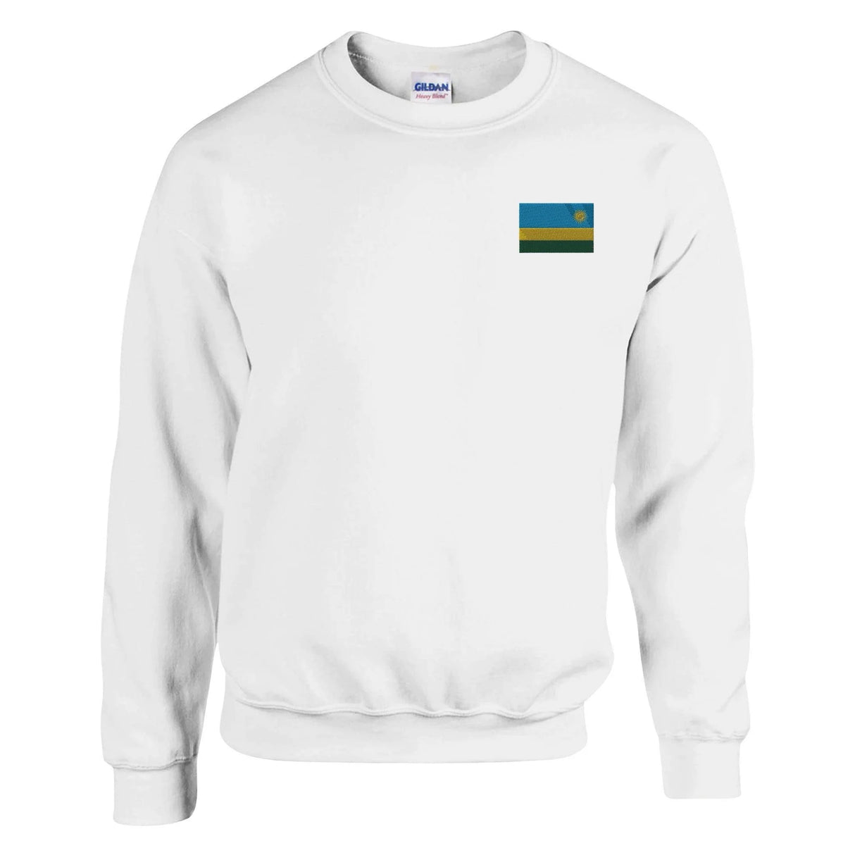 Sweat-shirt drapeau rwanda broderie couleur coton mélangé