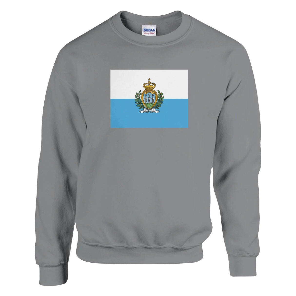 Sweat-shirt drapeau saint-marin coton mélangé brodé