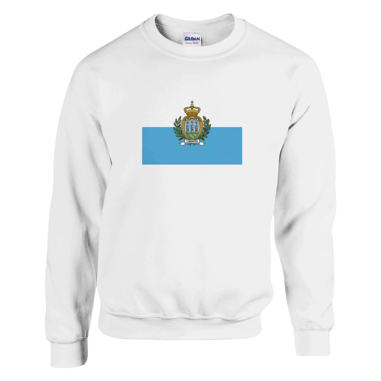 Sweat-shirt drapeau saint-marin coton mélangé brodé