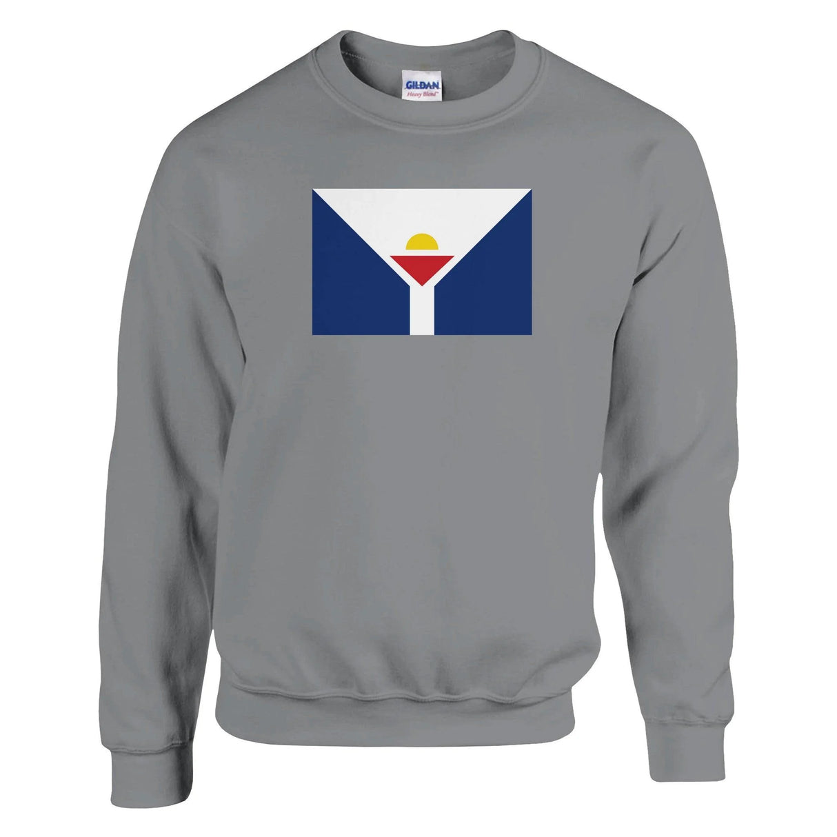 Sweat-shirt drapeau saint-martin coton mélangé brodé