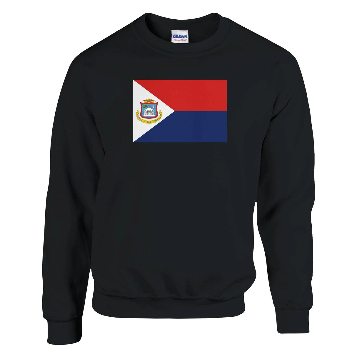 Sweat-shirt drapeau saint-martin coton mélangé brodé doux