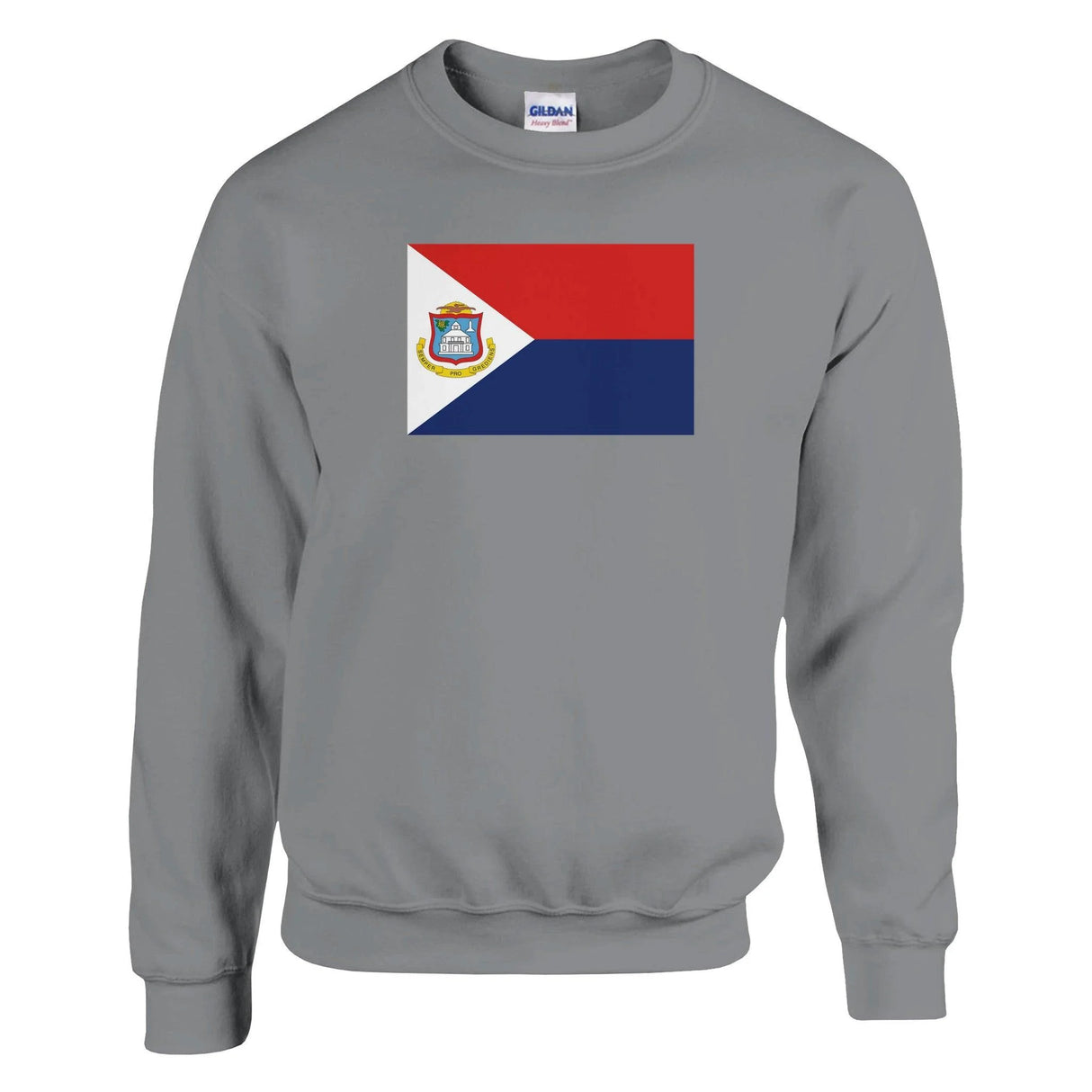 Sweat-shirt drapeau saint-martin coton mélangé brodé doux