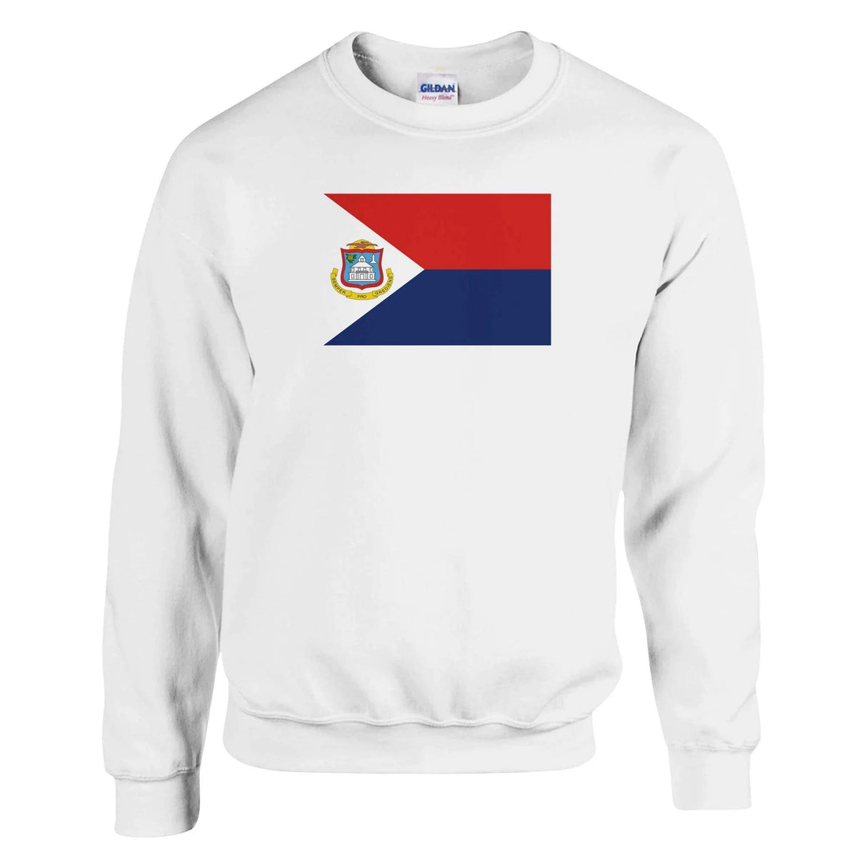 Sweat-shirt drapeau saint-martin coton mélangé brodé doux