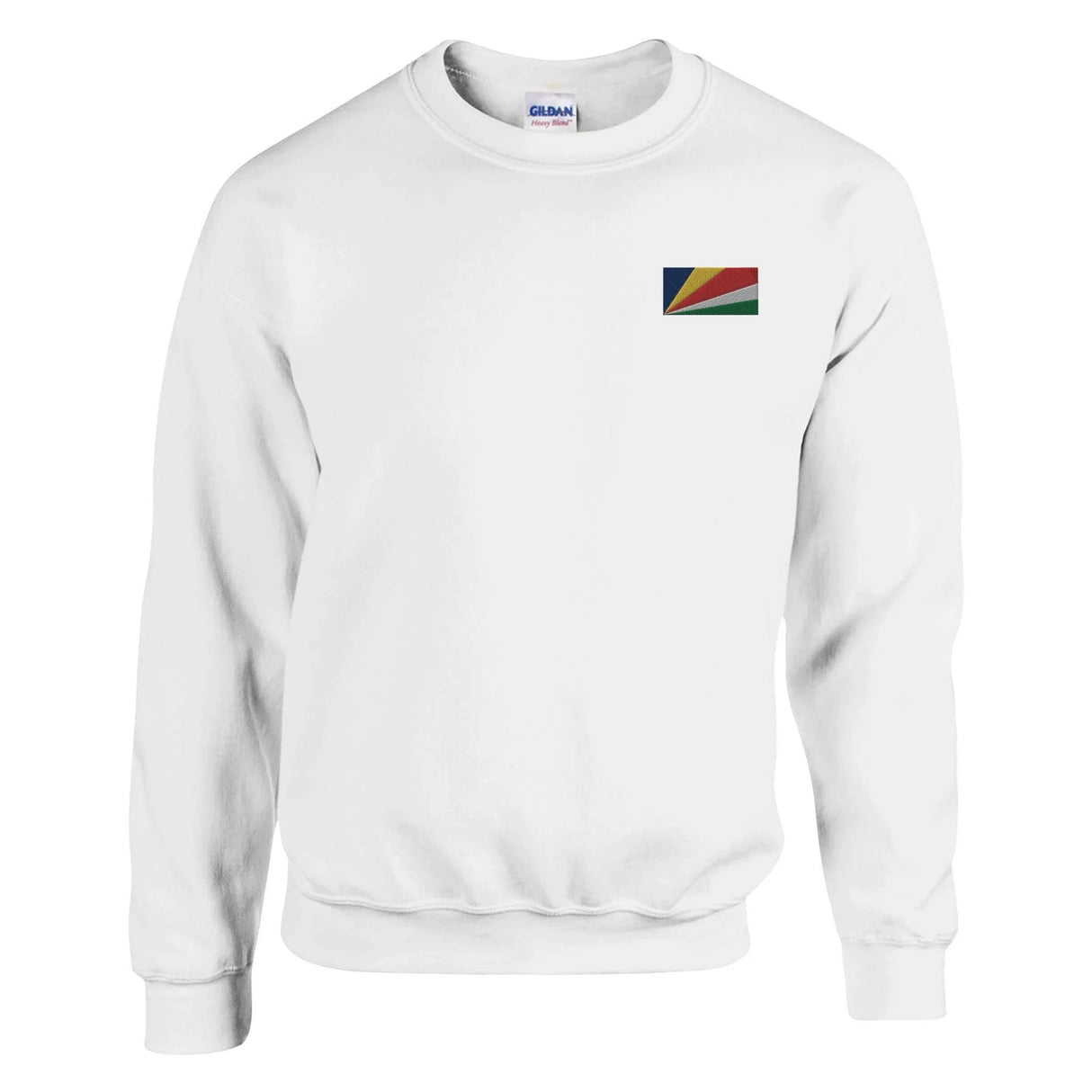 Sweat-shirt drapeau seychelles broderie couleur coton mélangé