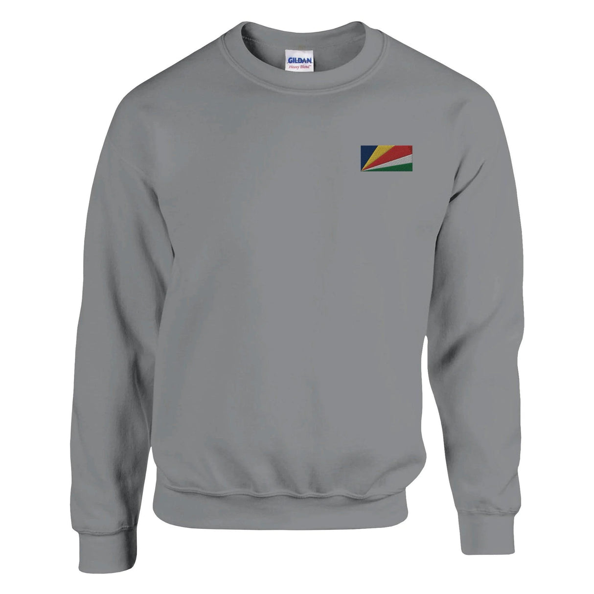 Sweat-shirt drapeau seychelles broderie couleur coton mélangé