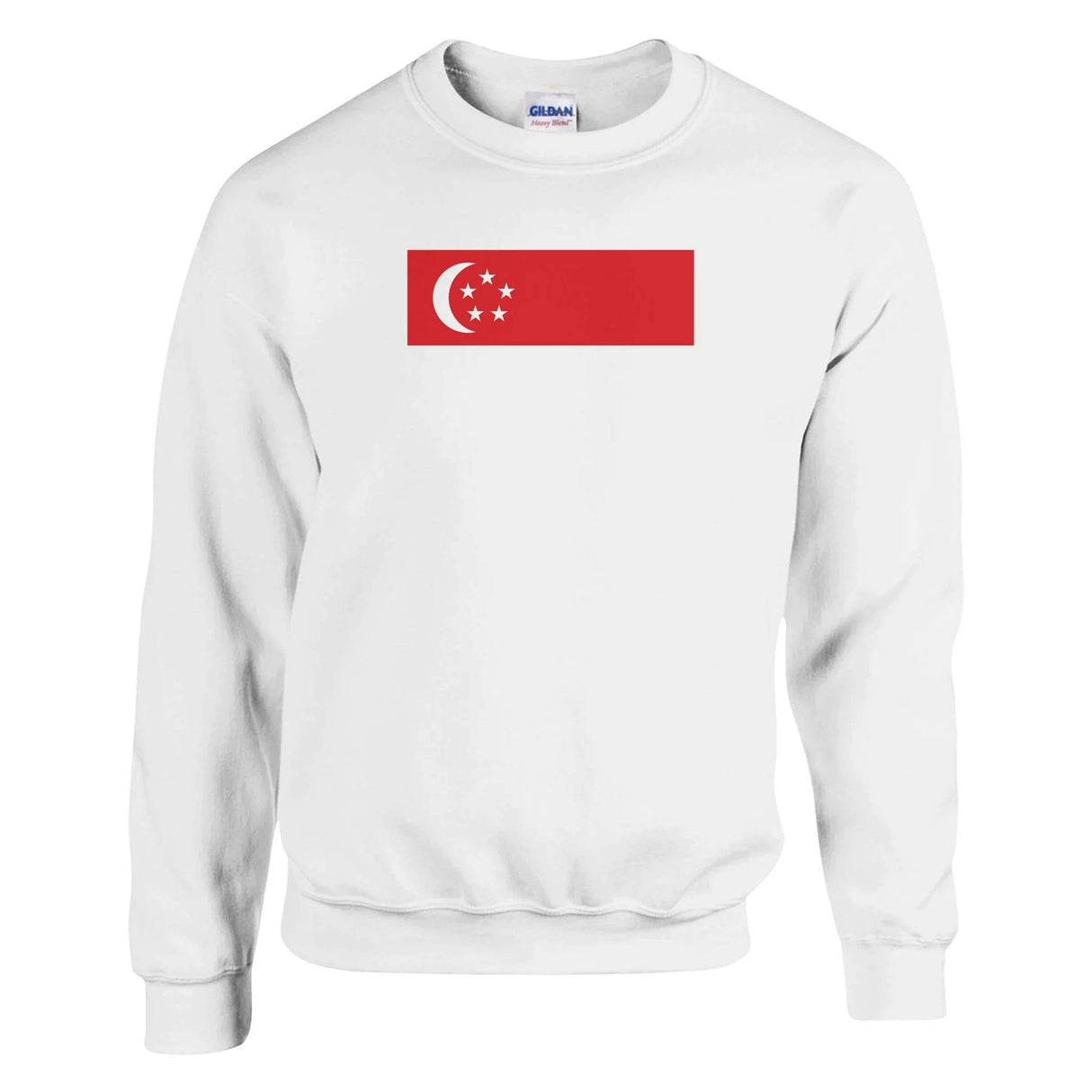 Sweat-shirt drapeau singapour coton mélangé brodé