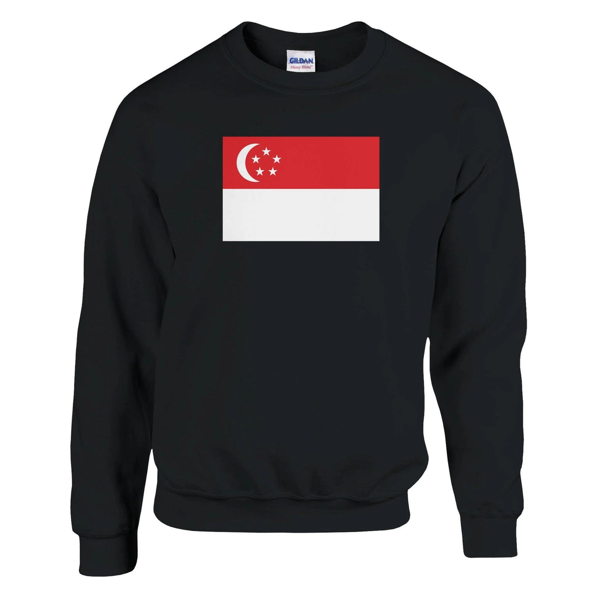 Sweat-shirt drapeau singapour coton mélangé brodé
