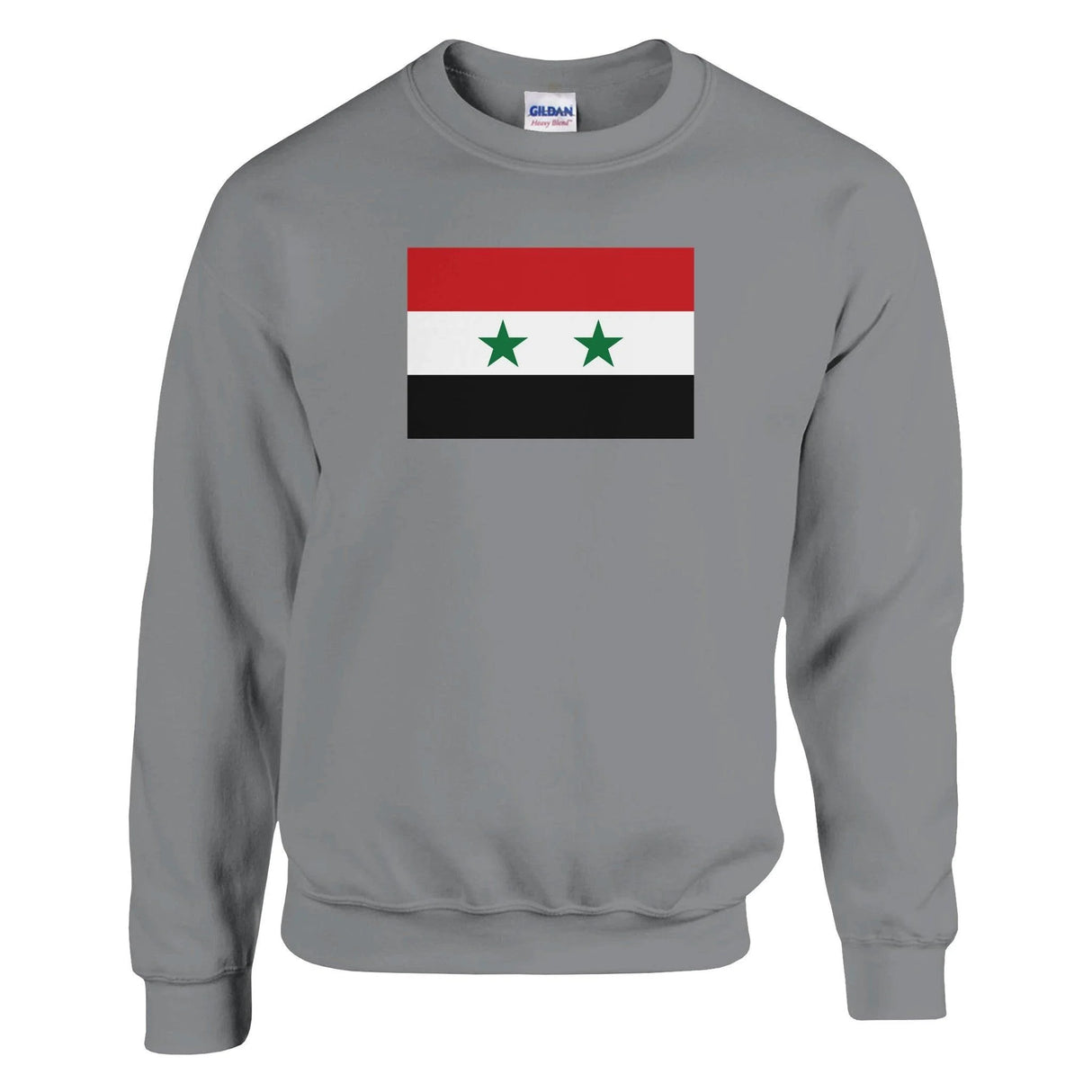 Sweat-shirt drapeau syrie coton mélangé brodé confortable