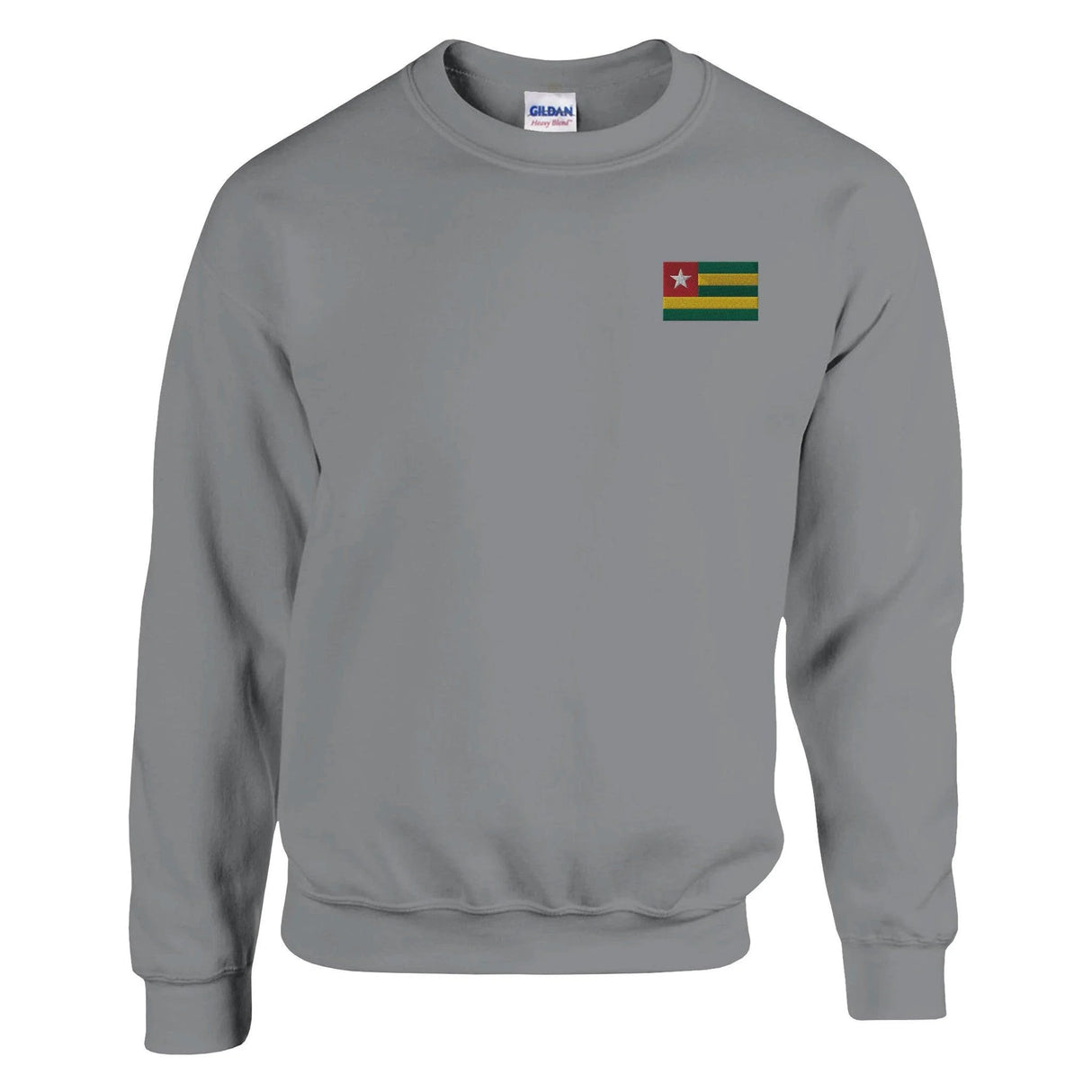 Sweat-shirt drapeau togo broderie couleur coton mélangé