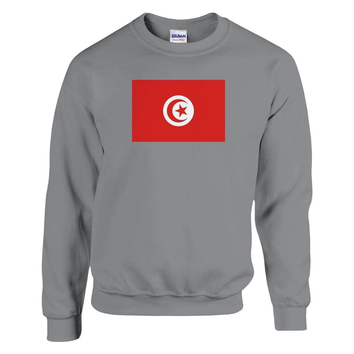 Sweat-shirt drapeau tunisie coton mélangé brodé doux