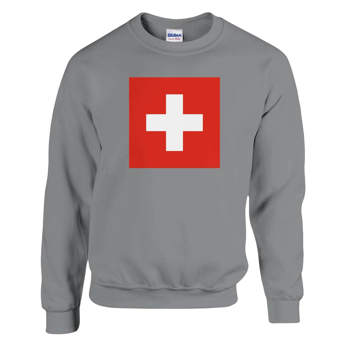 Sweat-shirt suisse armoiries mélange doux coton brodé