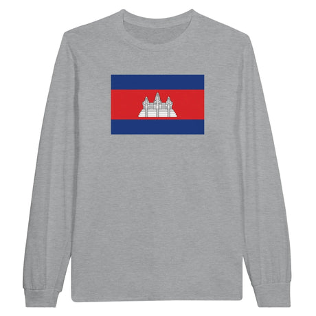 T-shirt à manches longues cambodge coton mélangé imprimé