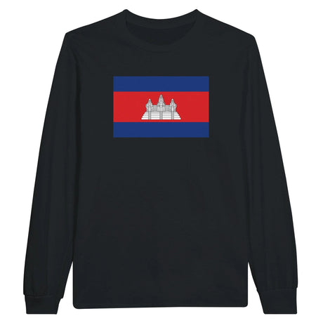 T-shirt à manches longues cambodge coton mélangé imprimé