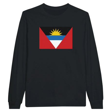 T-shirt à manches longues drapeau d’antigua-et-barbuda coton