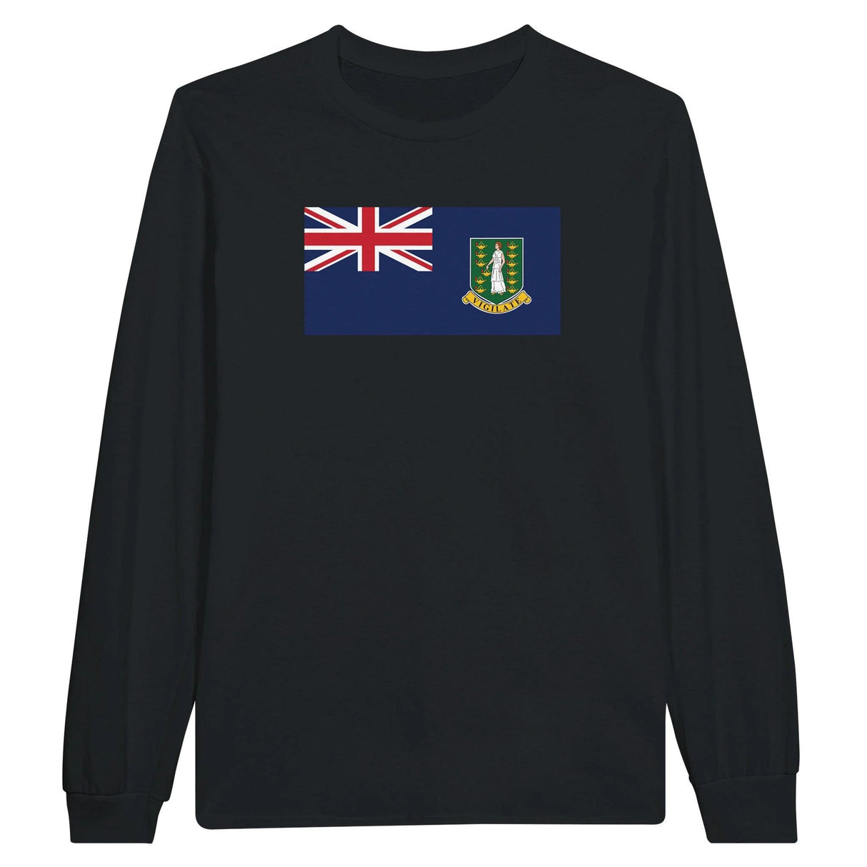 T-shirt à manches longues drapeau îles vierges britanniques coton