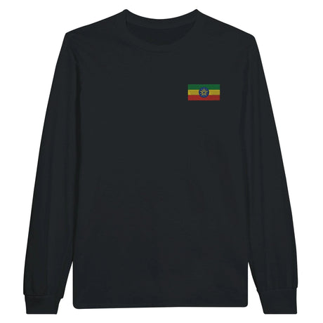 T-shirt à manches longues éthiopie broderie coton mélangé