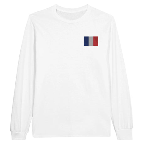 T-shirt à manches longues france broderie coton mélangé