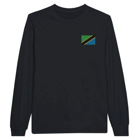 T-shirt à manches longues tanzanie broderie coton mélangé