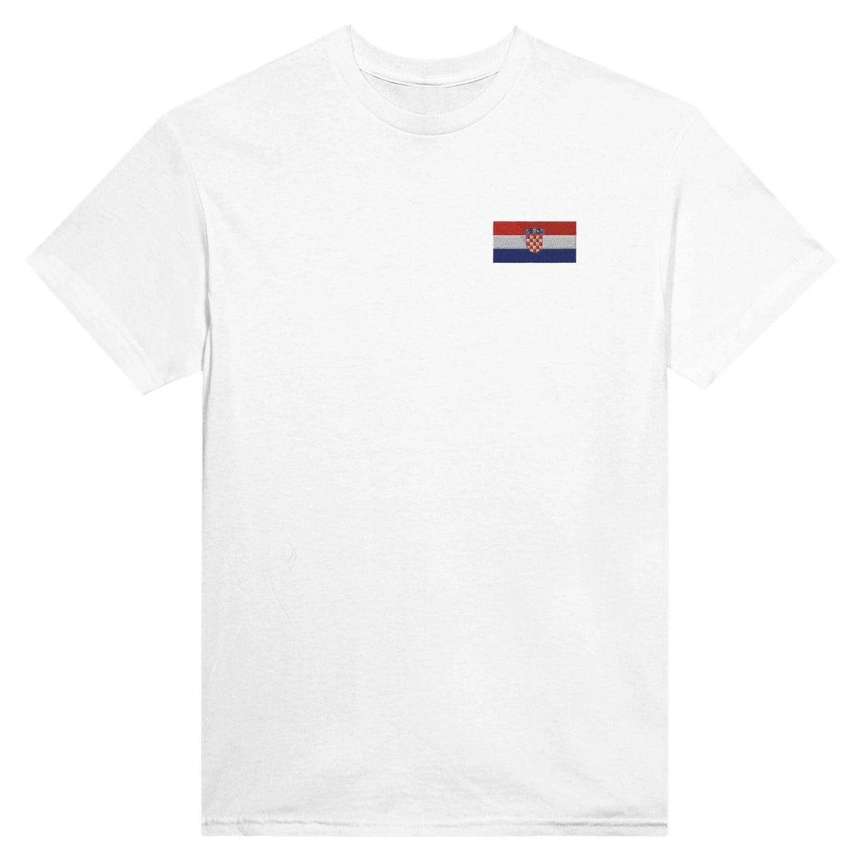 T-shirt croatie broderie couleur en coton épais mélangé