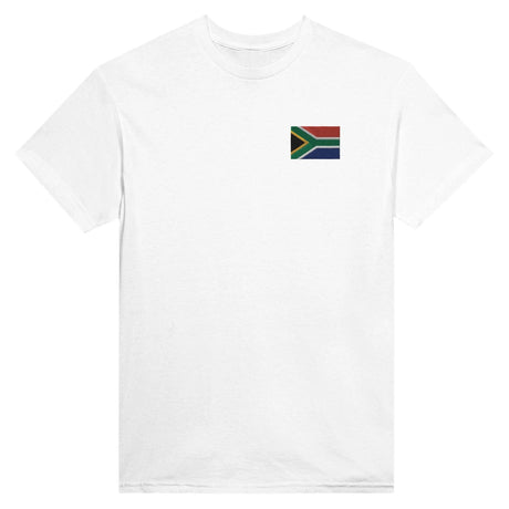 T-shirt drapeau afrique du sud broderie couleur coton épais