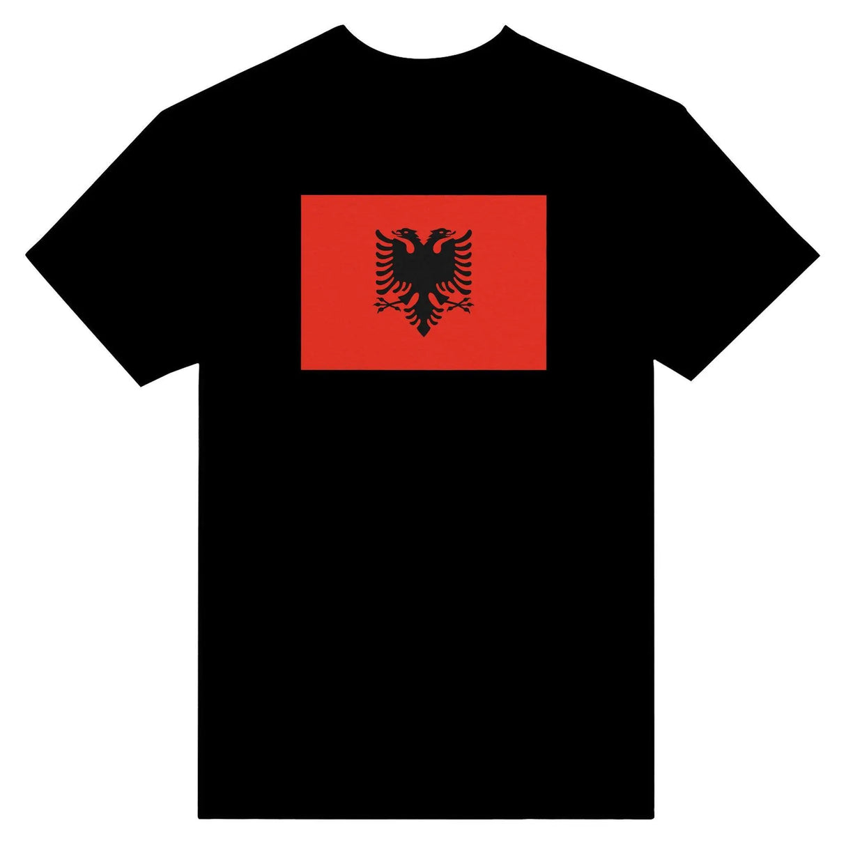 T-shirt drapeau albanie coton mélangé brodé élégant