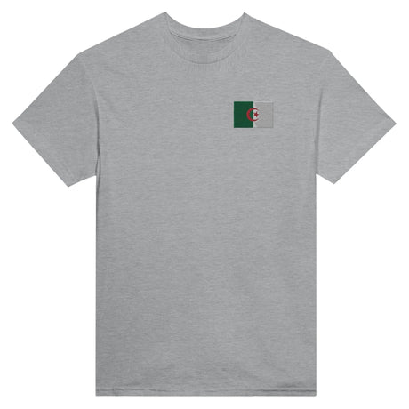 T-shirt drapeau algérie coton épais broderie couleur