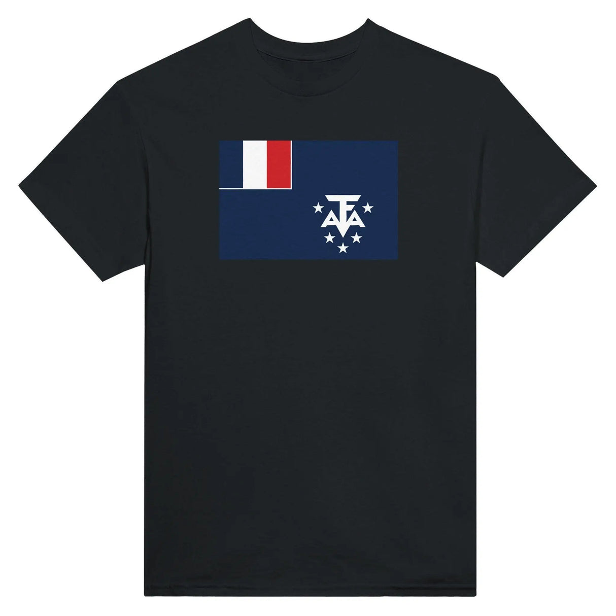 T-shirt drapeau antarctique française brodé coton mélangé