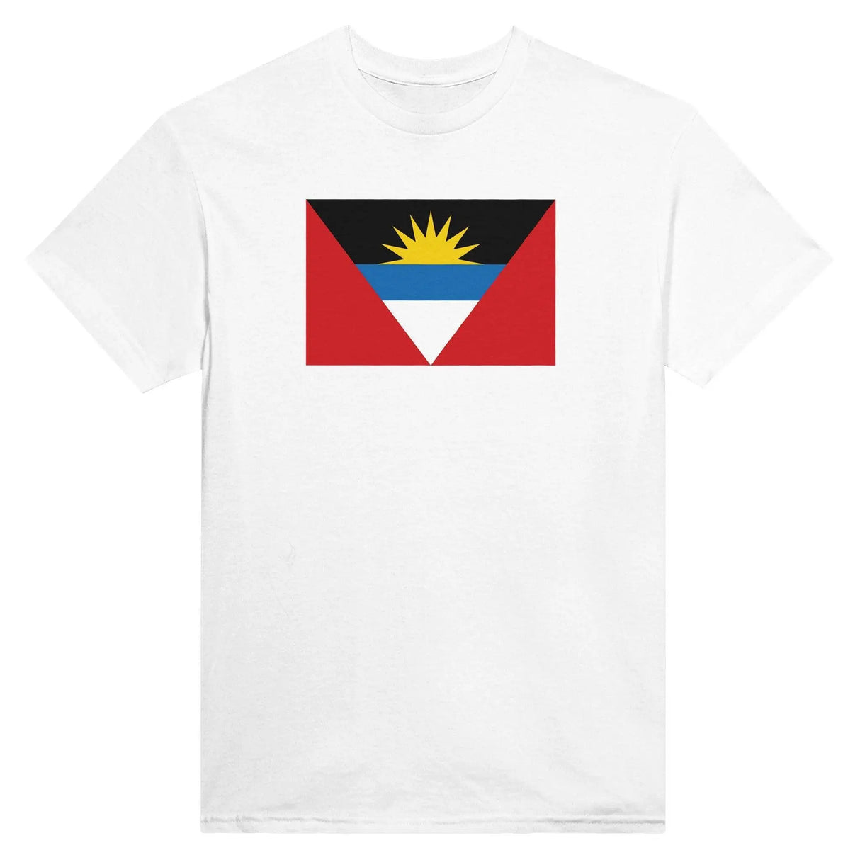 T-shirt drapeau antigua-et-barbuda brodé coton mélangé