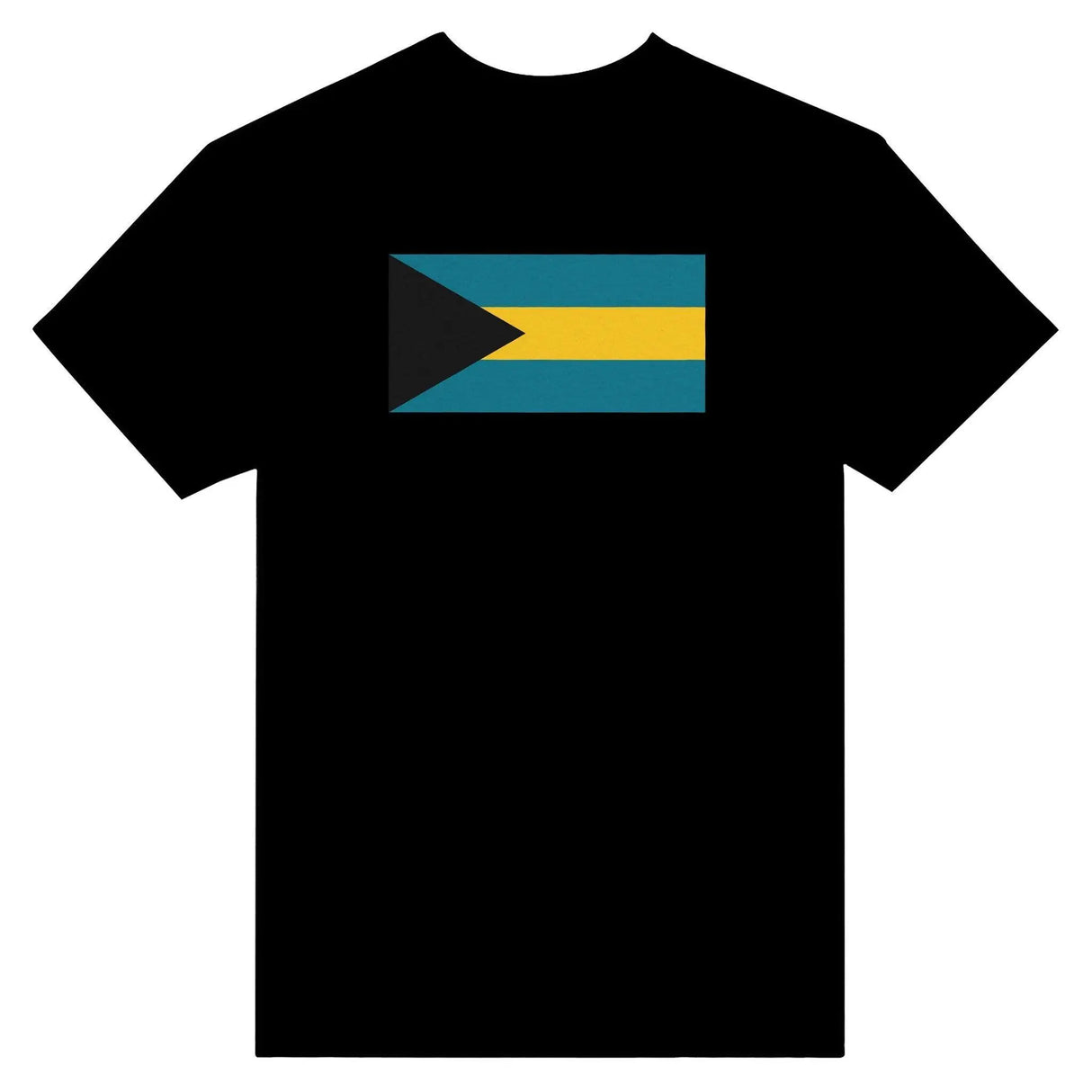 T-shirt drapeau bahamas brodé en coton épais mélangé