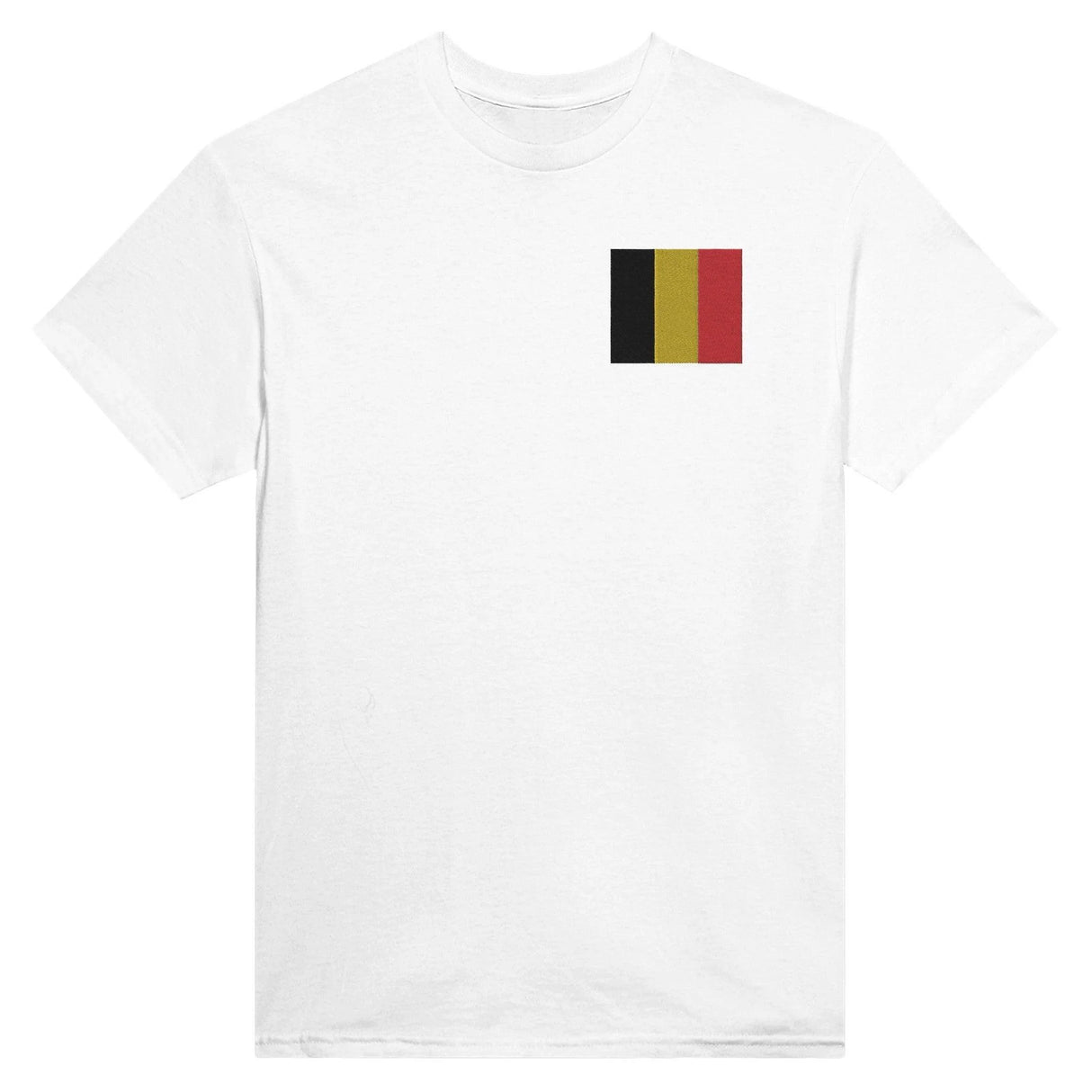 T-shirt drapeau belgique broderie couleur coton mélangé