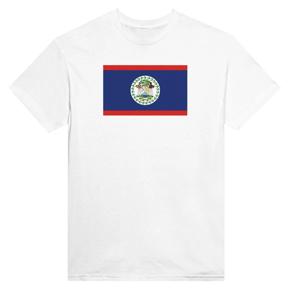 T-shirt drapeau belize brodé coton mélangé manches longues